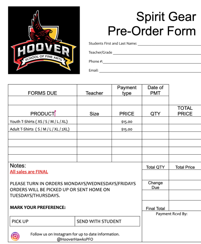 Hoover Hawks Spirit Gear