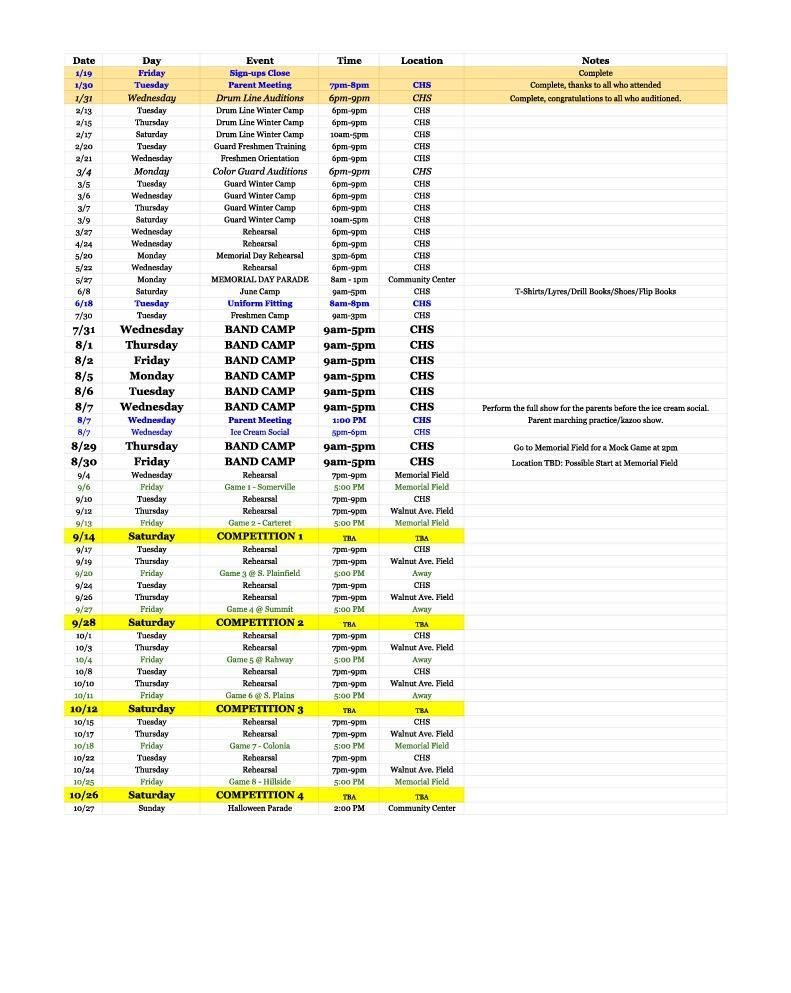CHS Marching Band – Cranford High School Arts – Cranford Public Schools