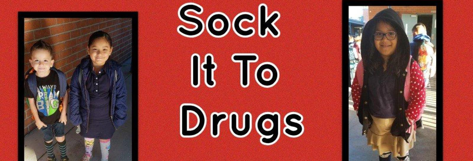 Sock It To Drugs! - Drug-Free is the Way to Be! Our Tigers socked it to Drugs by wearing crazy socks! w/#BarfieldPUSD #sarah_vasquez_ #RedRibbonWeek #CityOfPomona #PomonaPD
