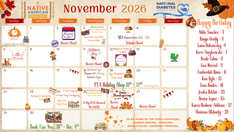 November 2026 Calendar of Events Featured Photo