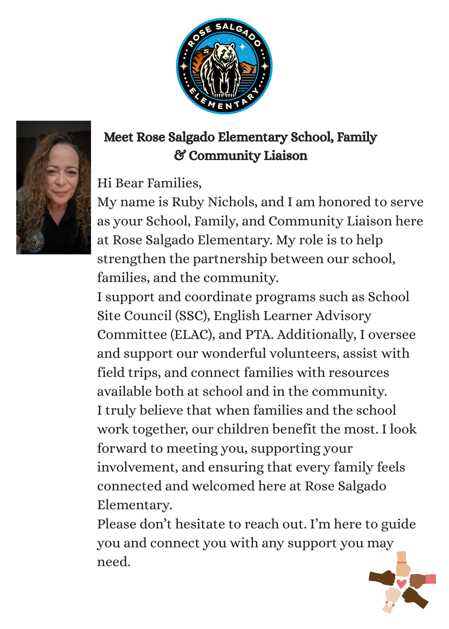 Letter of introduction for our RSE Parent Liaison
