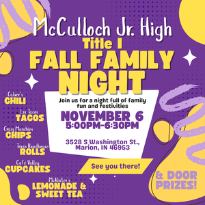 promo graphic - MJH Title 1 Family Night - November 2025