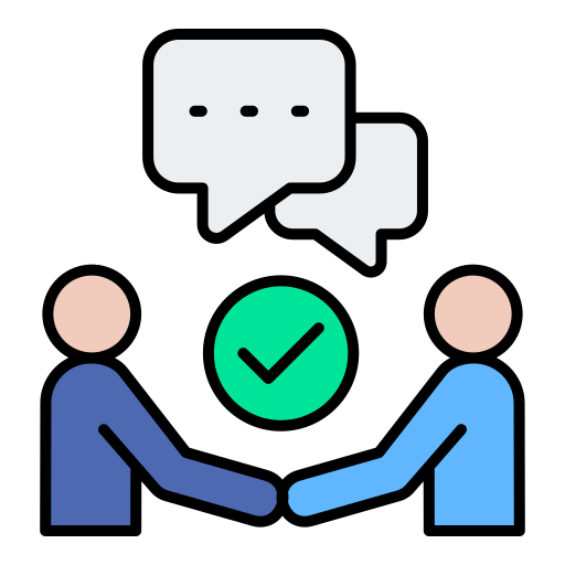 Two people negotiating