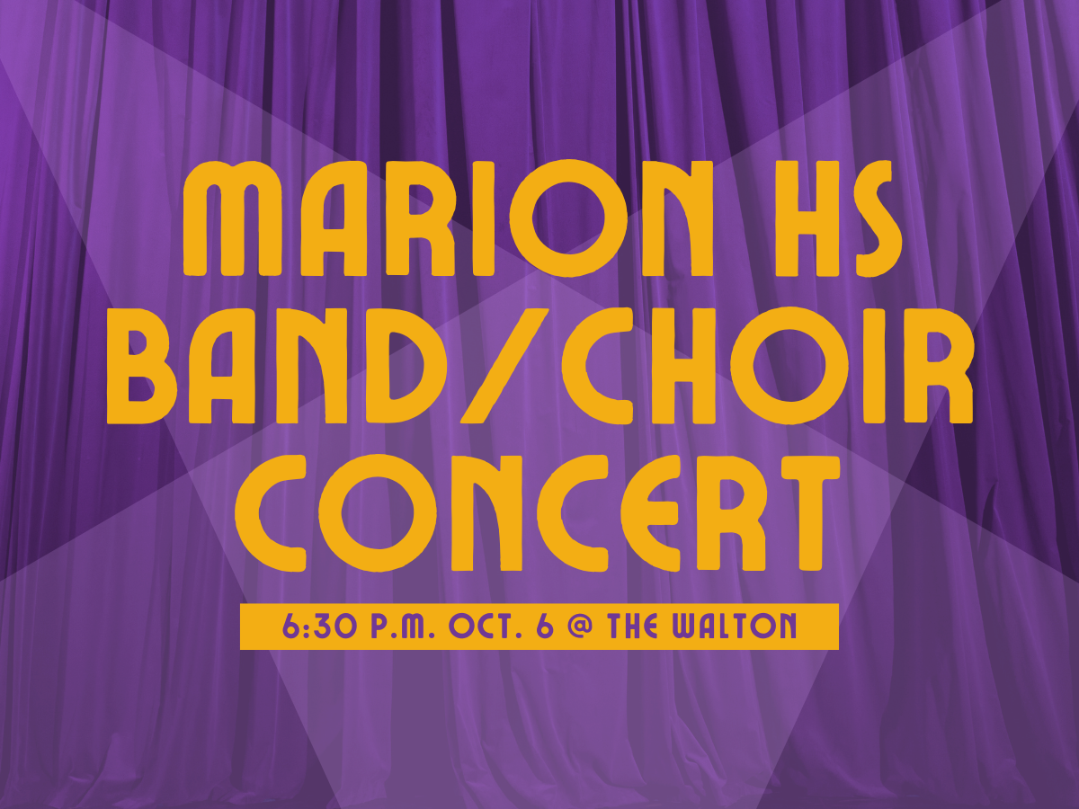 promo graphic - Marion High School band/choir concert fall 2025