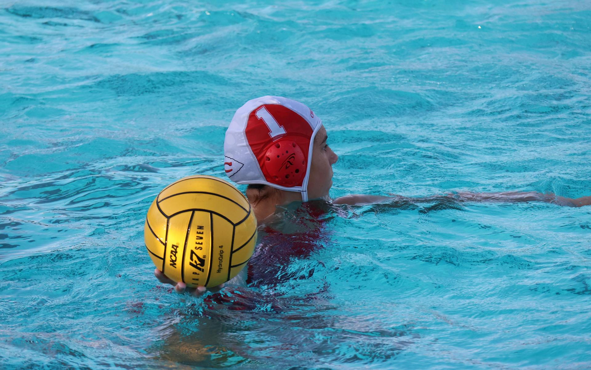 girls playing water polo against Sanger West