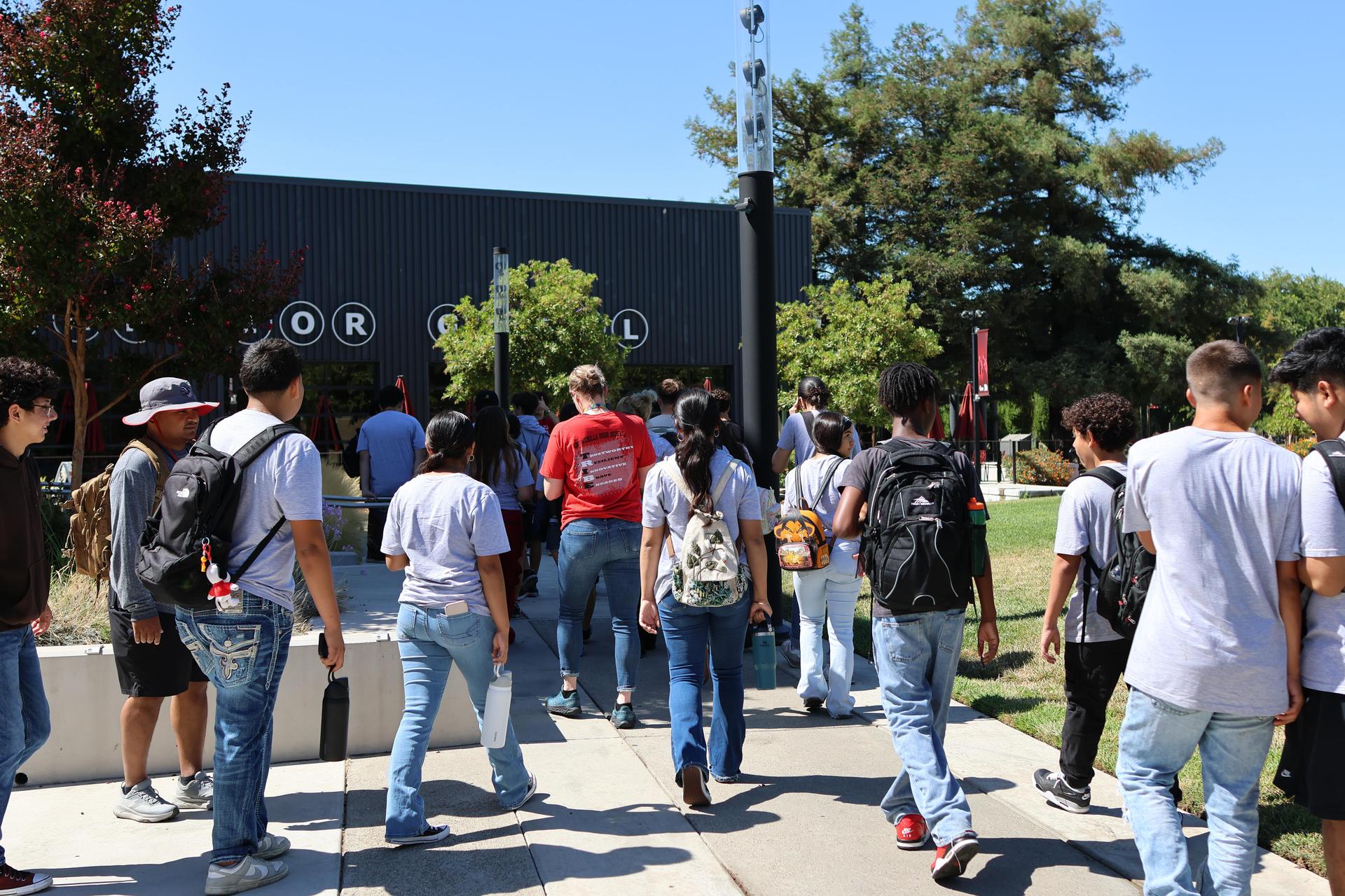 freshmen and staff participating in the summer bridge program