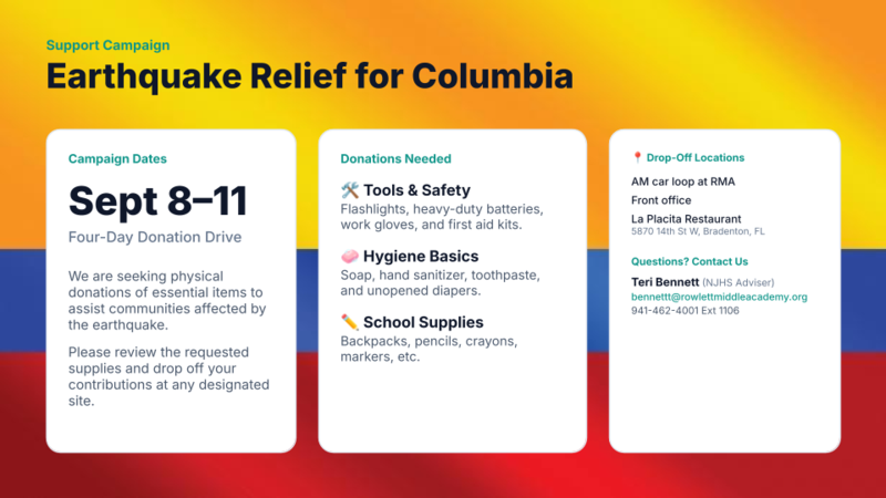 NJHS Donation Drive 9/8 - 9/11! Featured Photo
