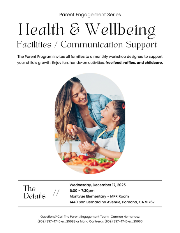 December 2025 - Parent Engagement Series Flyer in English