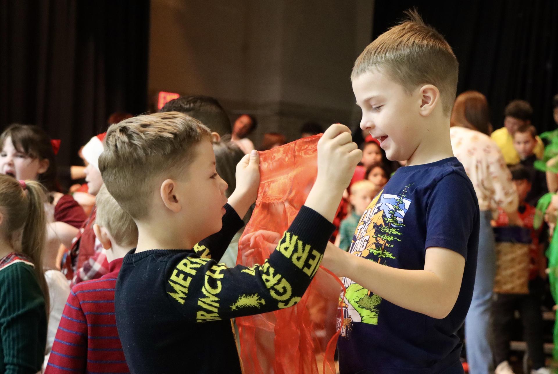 A moment between sets at the Holiday Concert.
