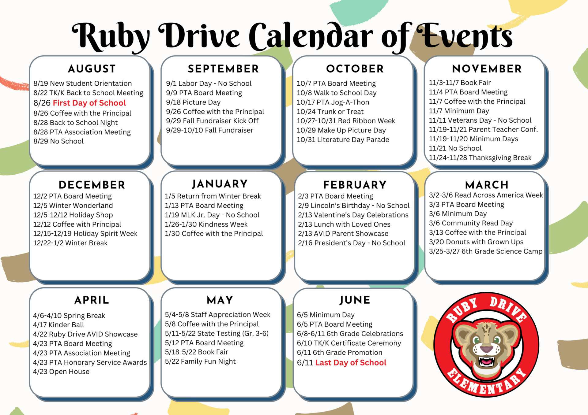 Calendar of Events 2025