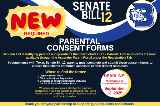 Parental Consent Form Senate Bill 12