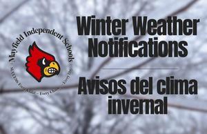 Graphic in English and Spanish "Winter Weather Notifications"