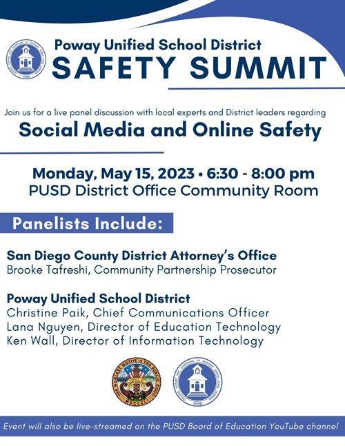 PUSD Safety Summits – Student Support Services – Poway Unified School  District
