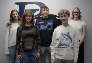 Buckeye Local School District announced student representatives from Buckeye Local High School for the 2025-2026 school year. The representatives will share issues and ideas with the school board during future meetings and give their peers a voice. Pictured are, front from left, Isabella Russell and Jack Newell. Back: Brooke Kovalski, Kamden Kinyo, and Natalie Rager.