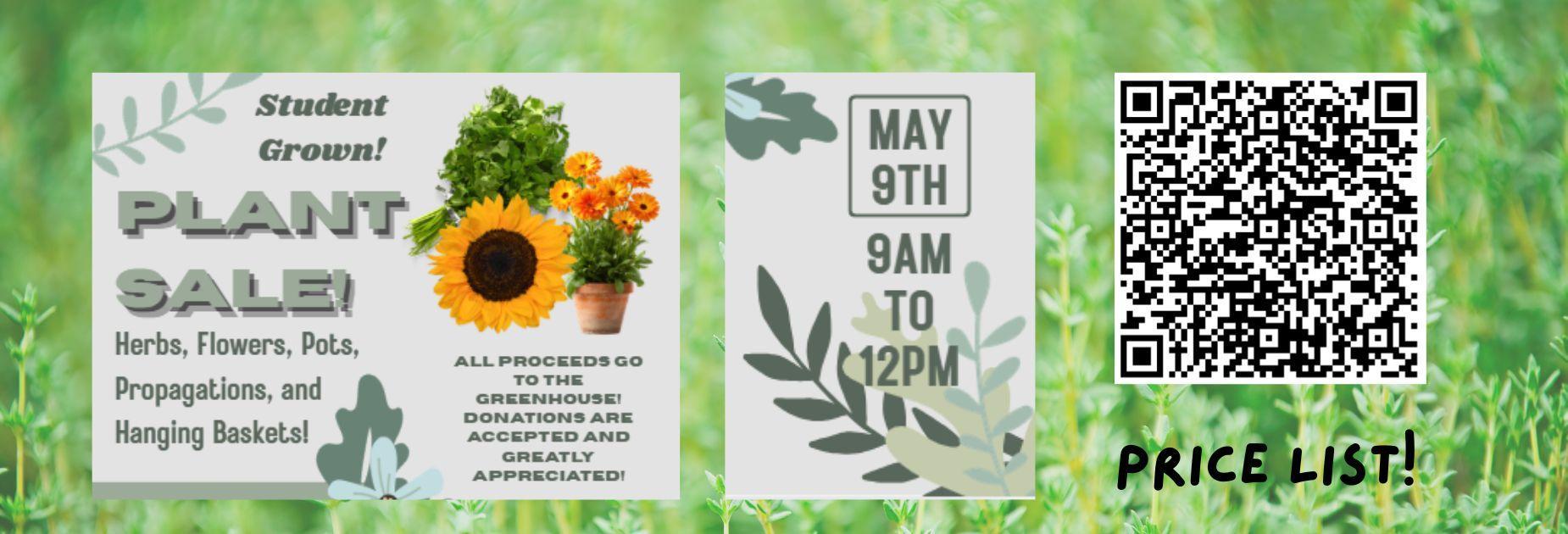 Plant Sale Flyer with price list.