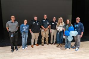 Lindsey Pierson Mrs. Baird's Teacher on the Rise Recipient group photo