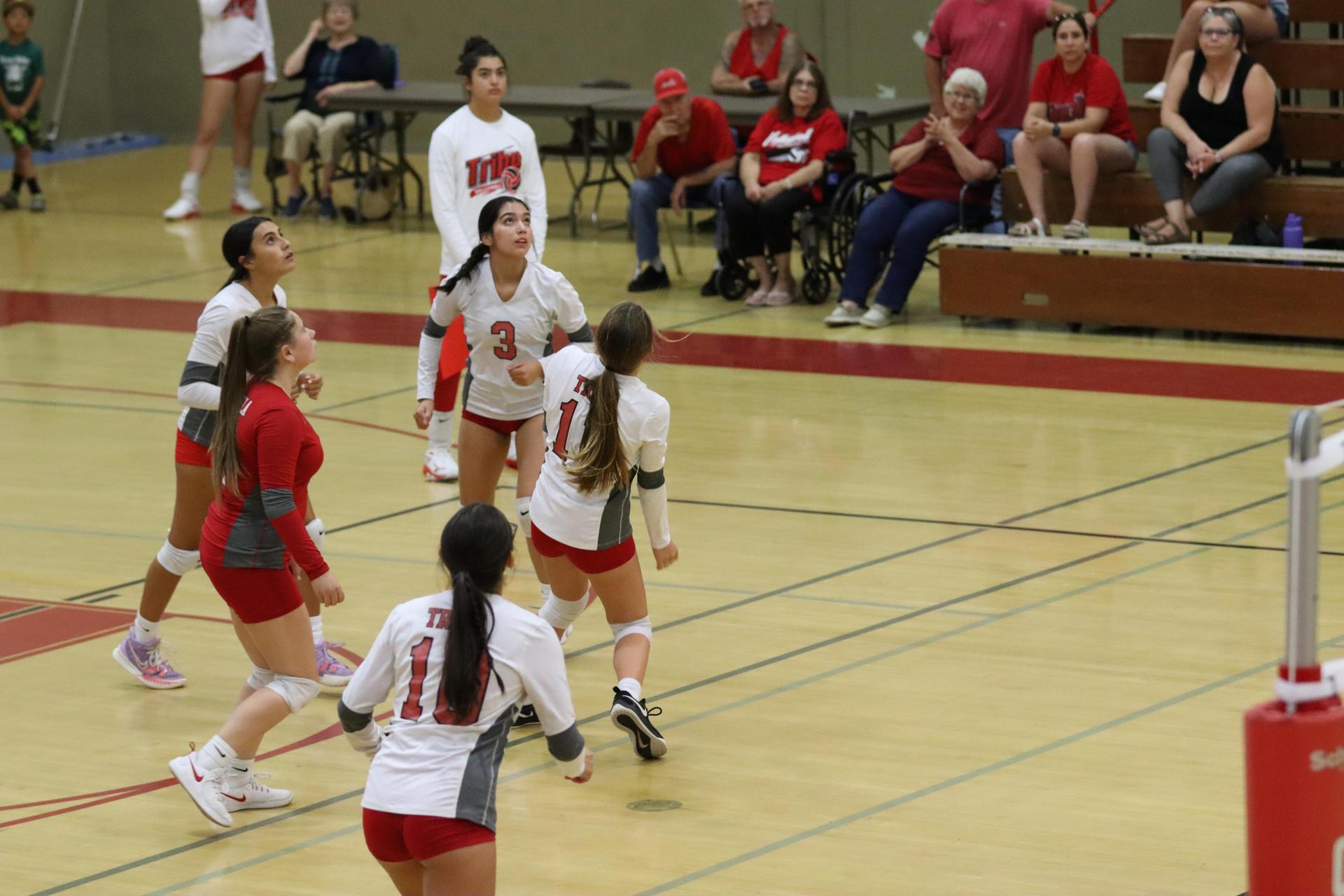 junior varsity girls playing volleyball against Liberty