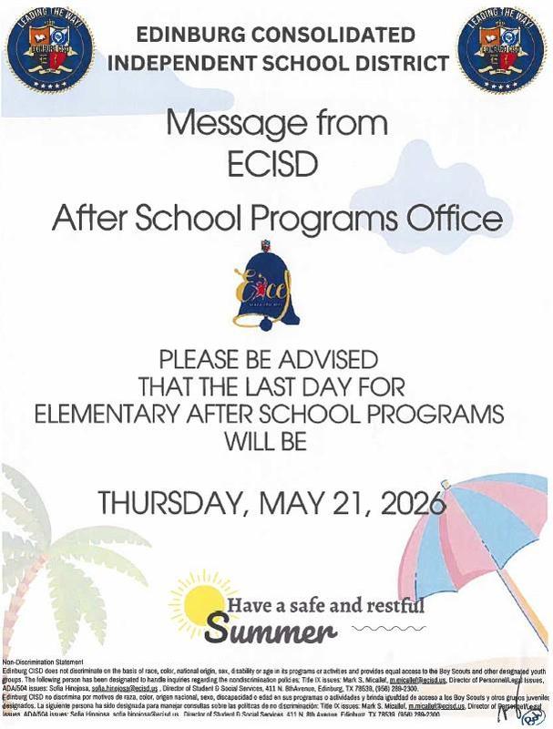 May 21st last day of ASP