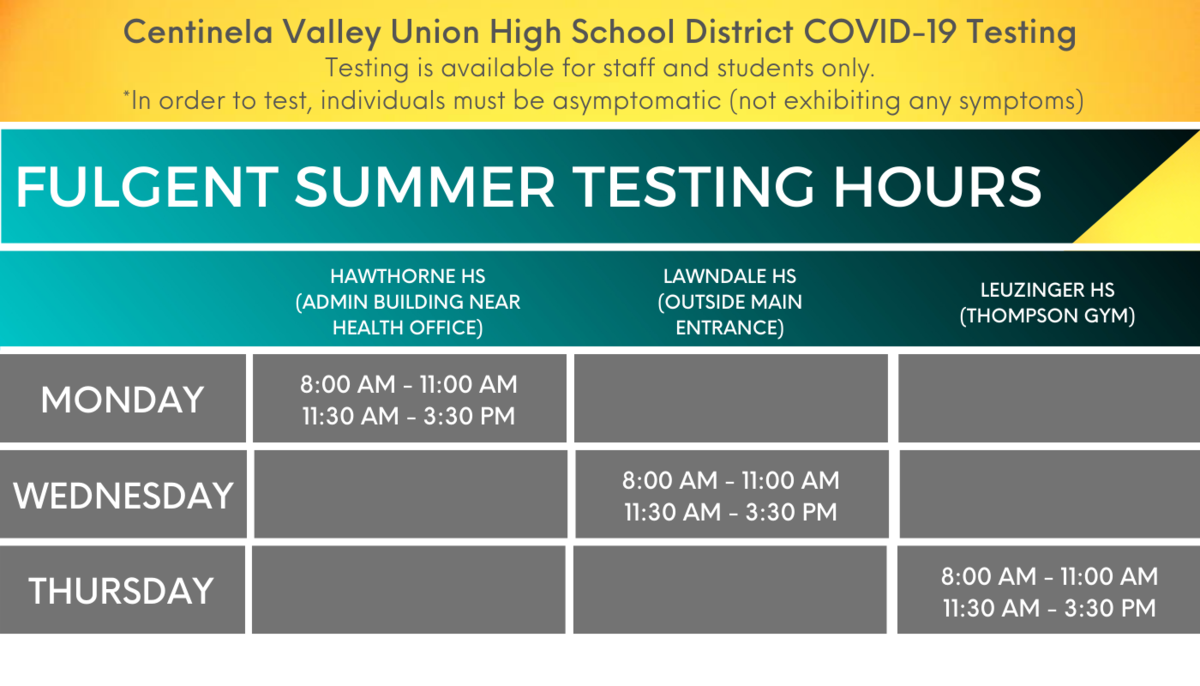 Summer Schedule