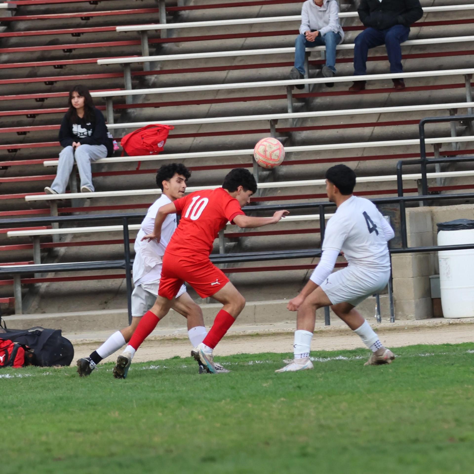 junior varsity boys playing soccer against washington union
