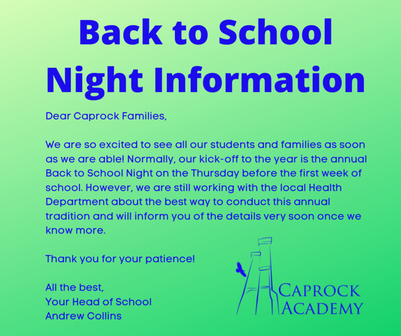 back to school night information