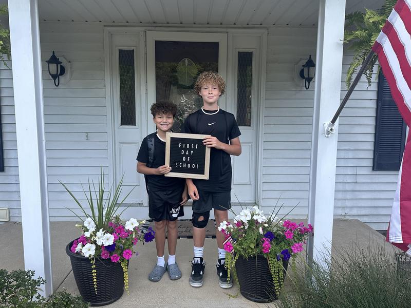 Picture of two students ready for the first day of school