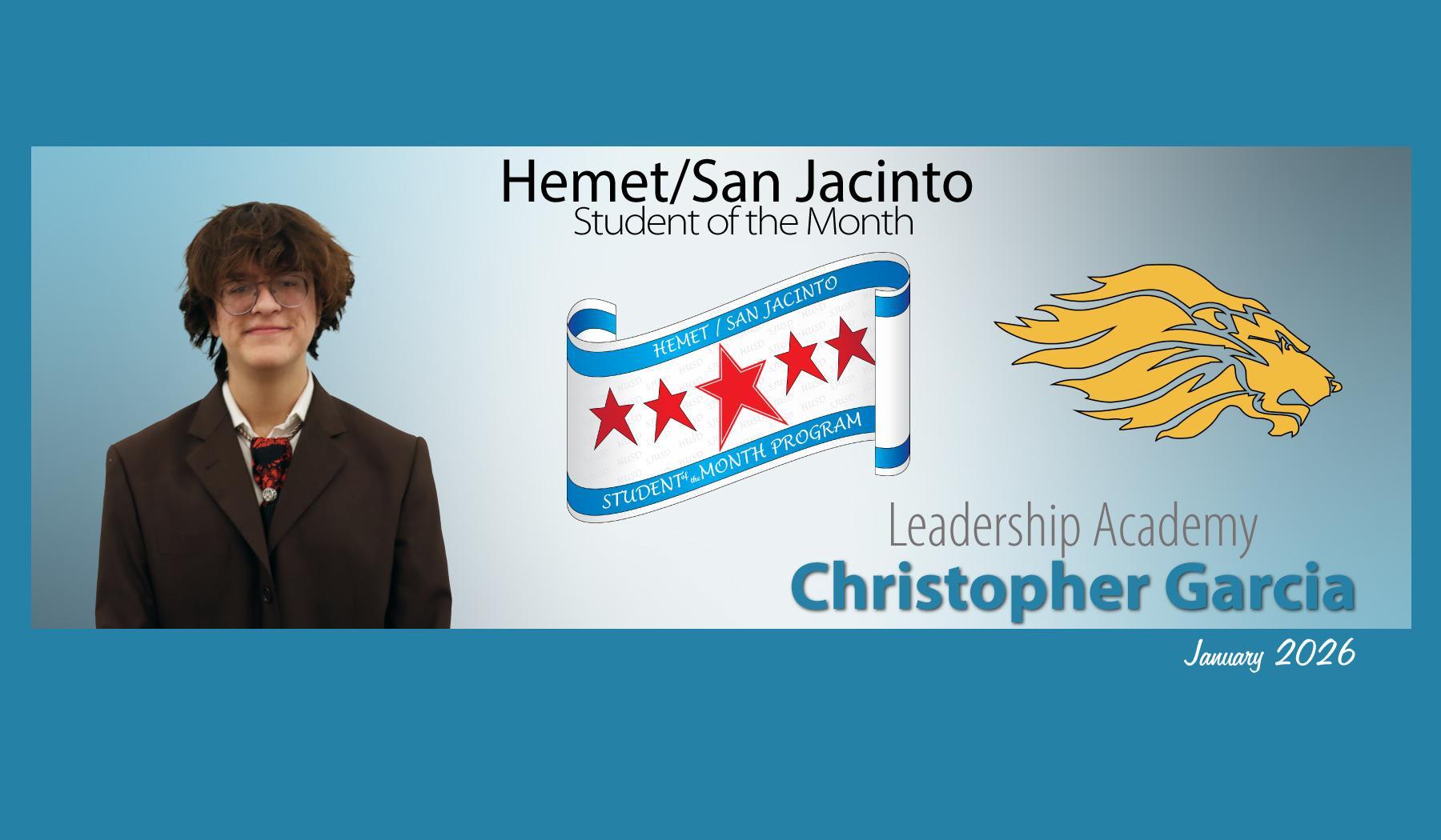Student of the Month Christopher Garcia - SJLA