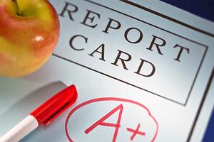 A report card with an A+