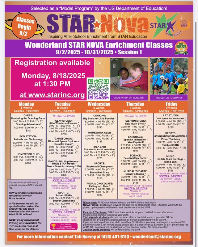STAR Session 1 schedule