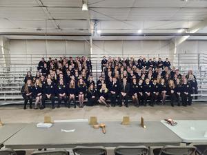 Group photo of all FFA members at District Leadership Conference.