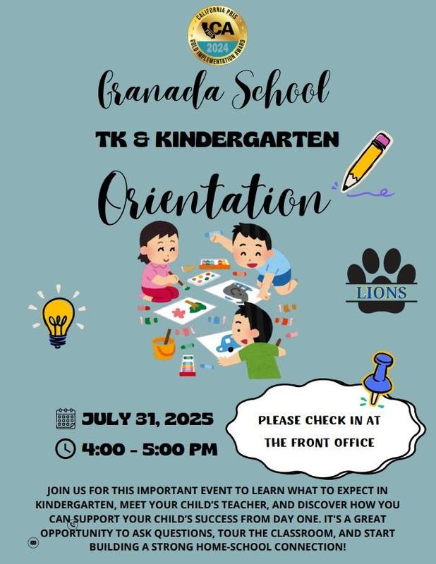 TK & Kindergarten Orientation