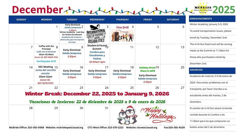 December Calendar
