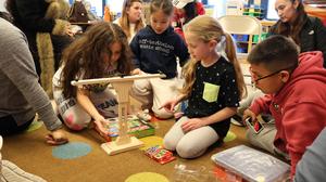 Students working together on project