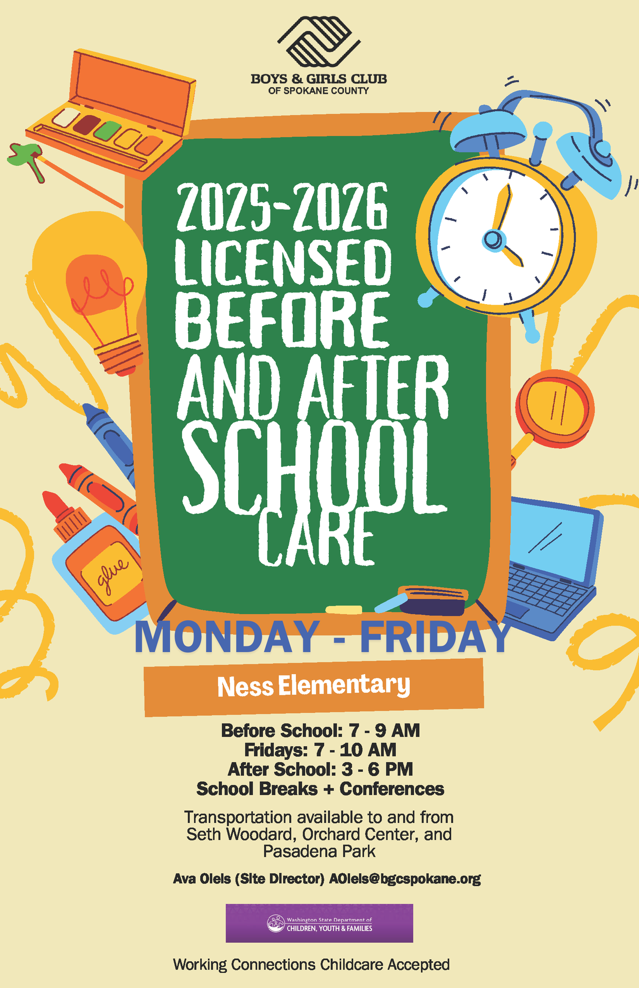 Flyer with info about Boys & Girls Club