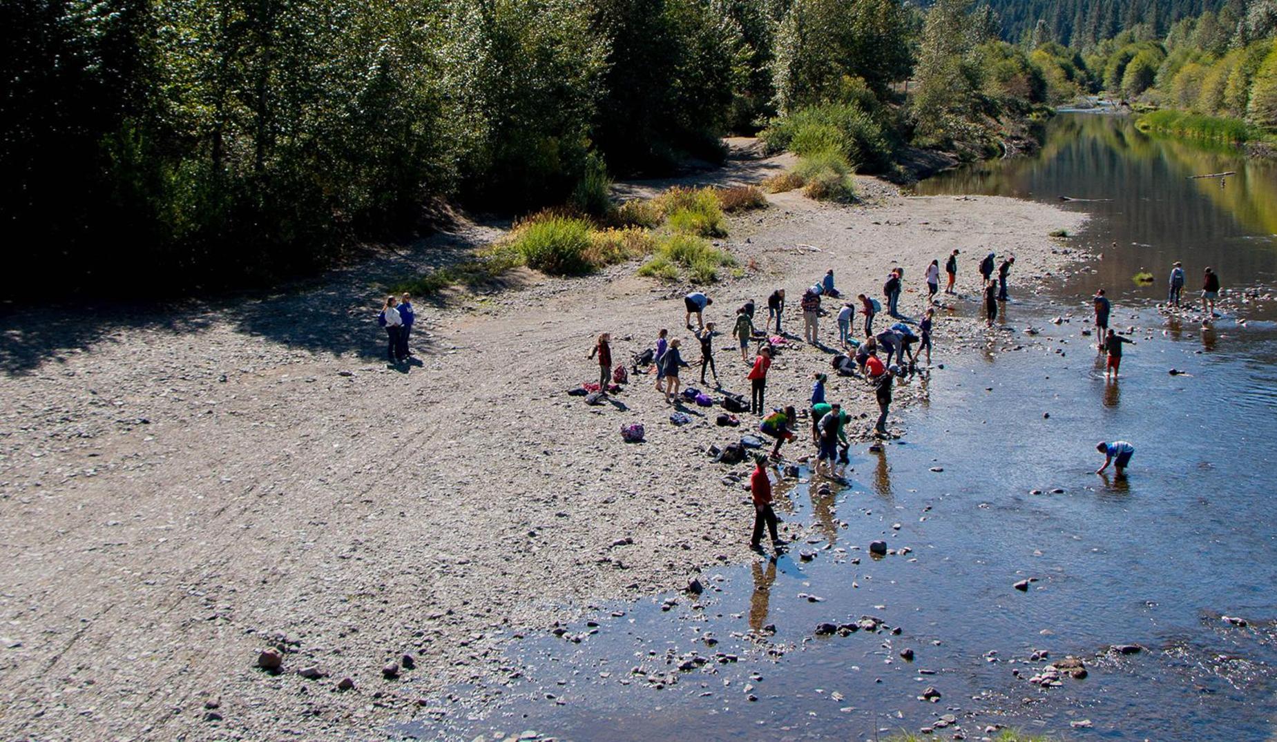 7th Graders at the Creek during the Taylorsville Camp
