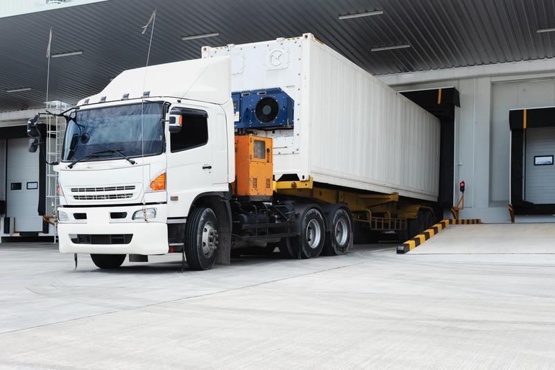 Truck parked at loading dock