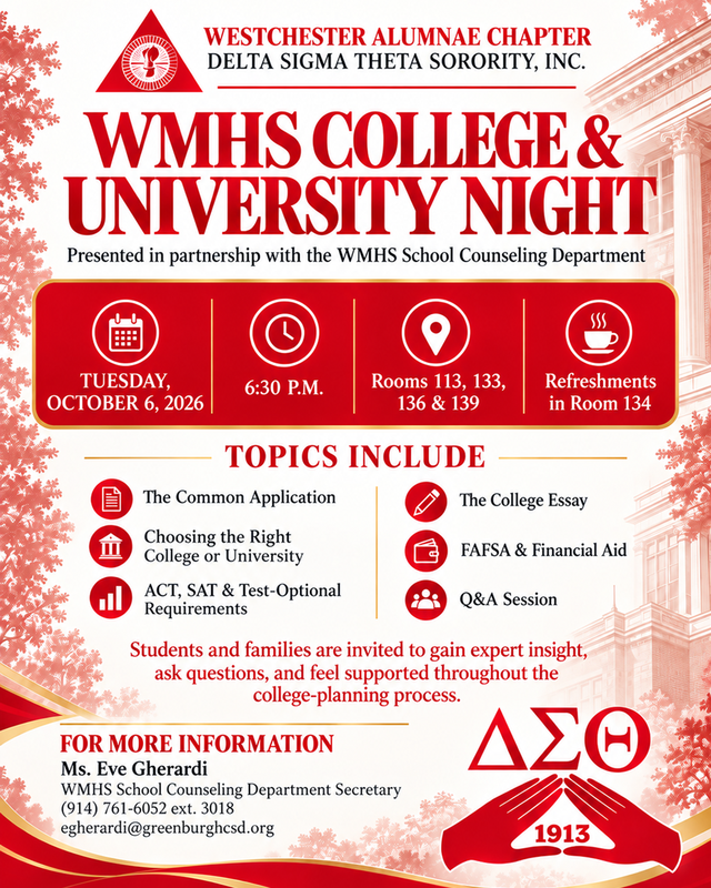 WMHS College and University Night