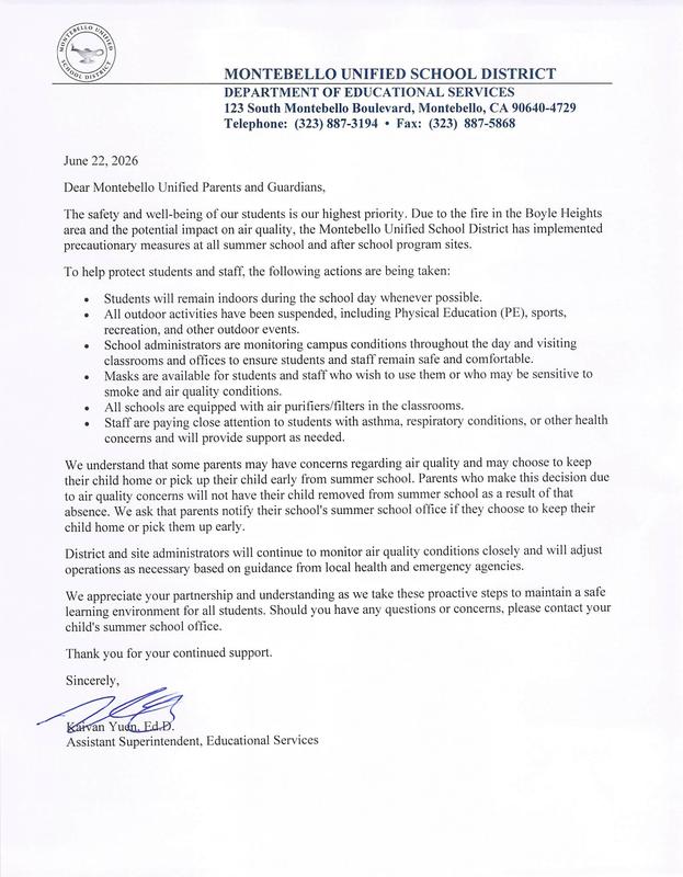 Bad Air Quality memo  June 22, 2026