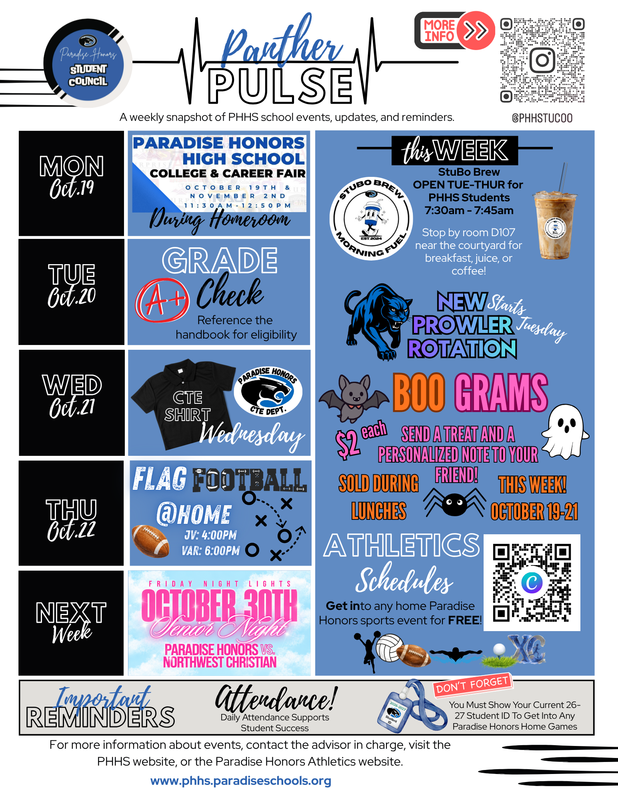 PHHS Panther Pulse - October 19th to October 22nd