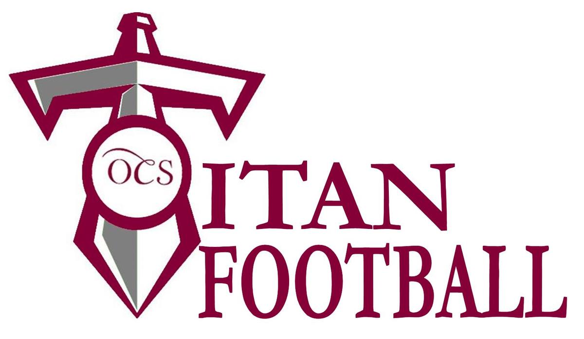 Logo featuring sword and text 'Titan Football' in maroon and silver.