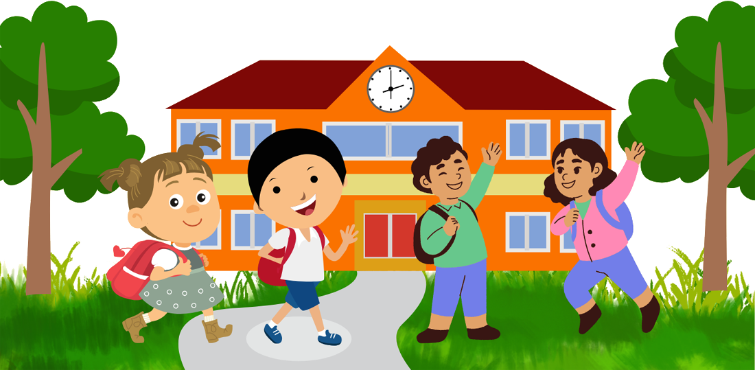Image of children walking to school