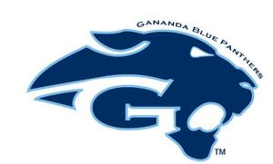 A Blue Panther Head.  The words Gananda Blue Panthers appear just above the image.