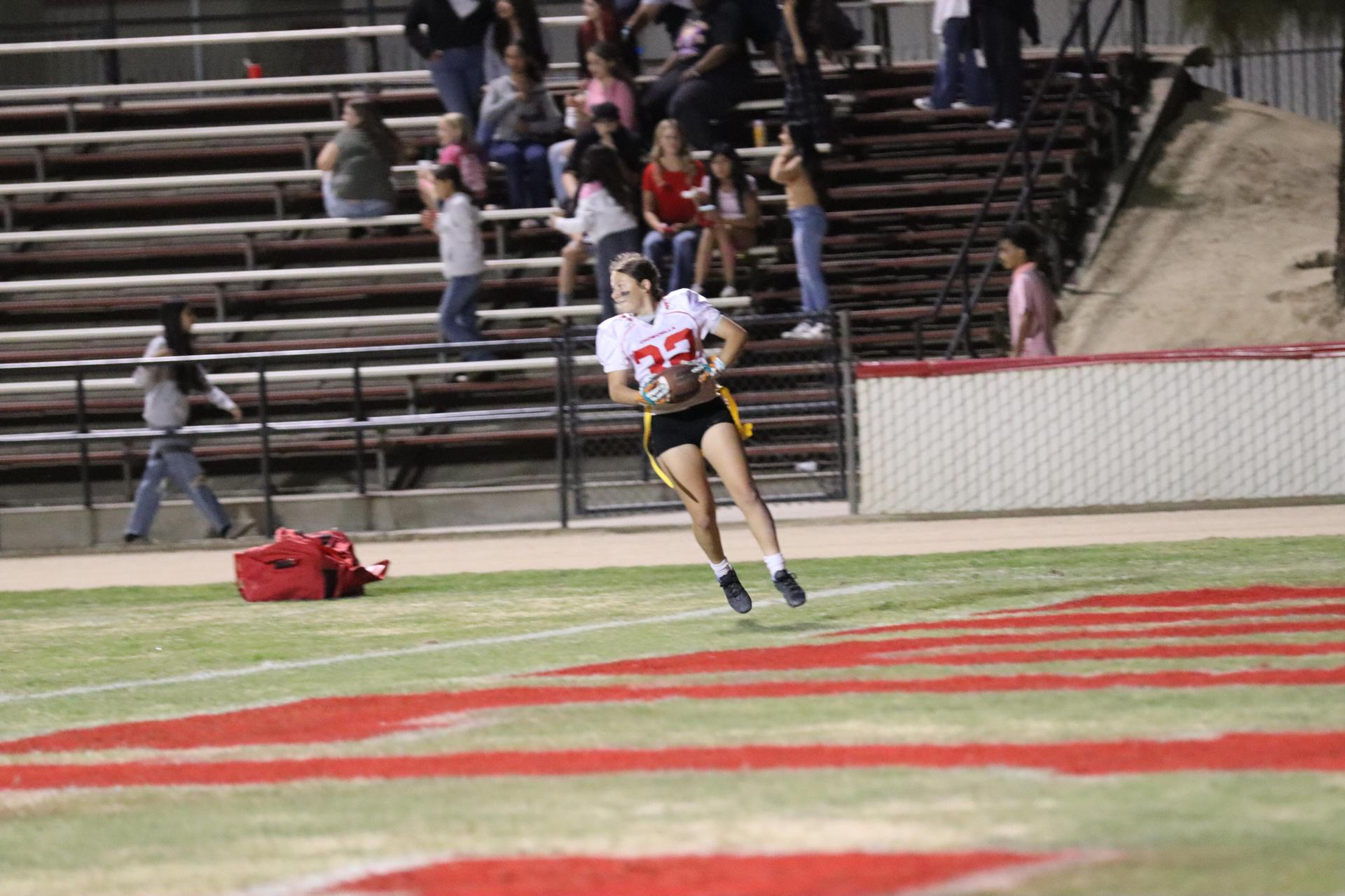 girls playing flag football