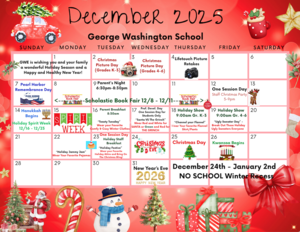Washington School December 2025 Calendar