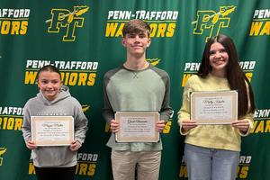 Students of the Month:  Mazzie Muller, Grant Alexander, and Molly Kessler