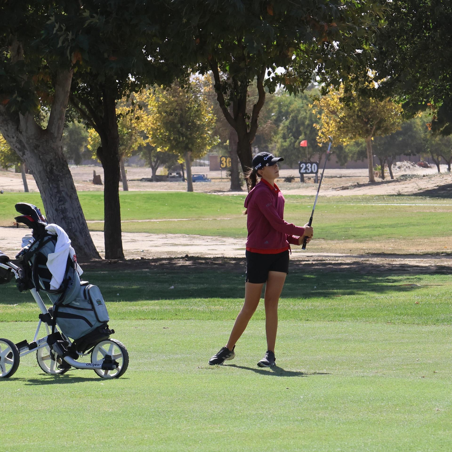 Girls golfers in action at the championships
