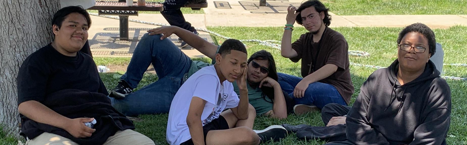 Students relaxing
