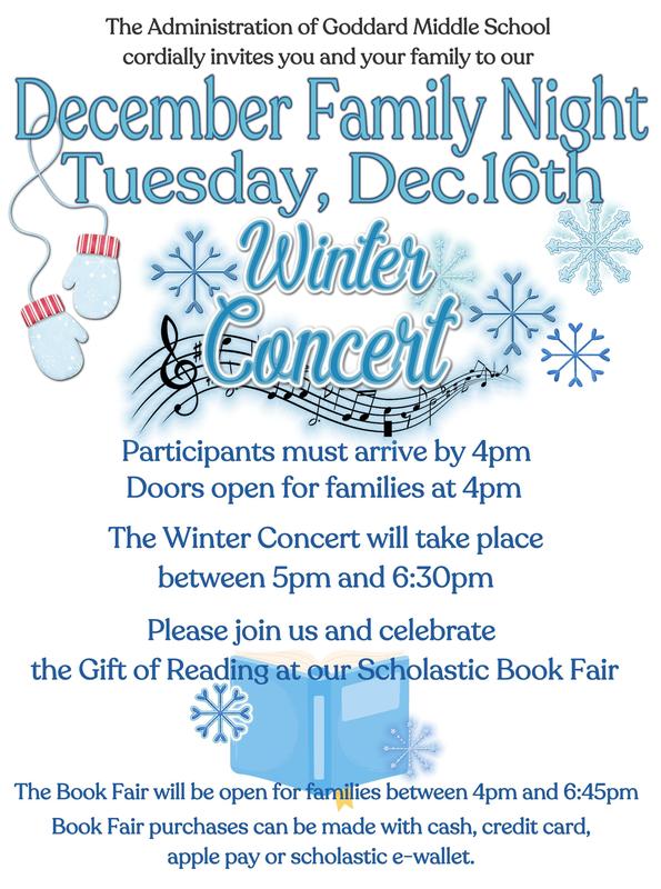 blue and white winter scene mittens and snowflakes