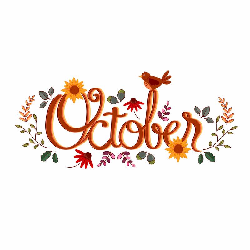 October with fall foliage