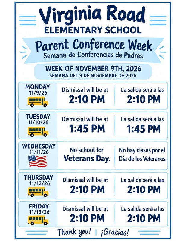 Parent Conference Week Schedule